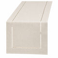 Camino de Mesa Beige con Diseño Decorativo de Cuadrados Perforados 180x40cm