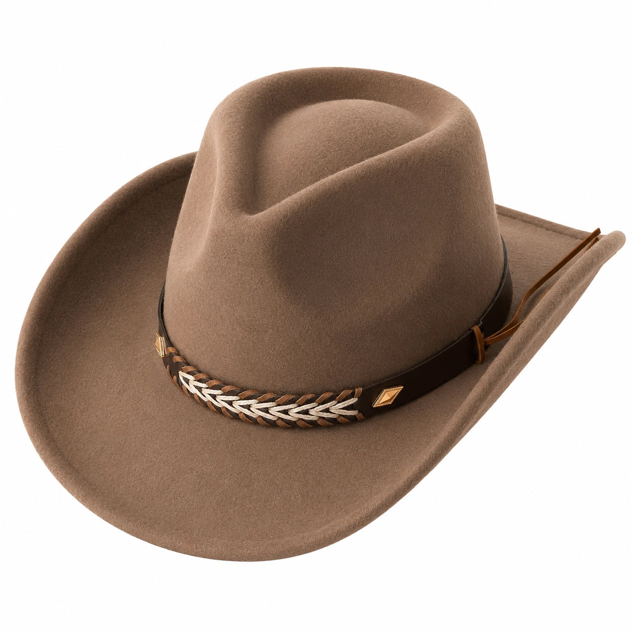 Sombrero Vaquero Marrón con Banda Decorativa