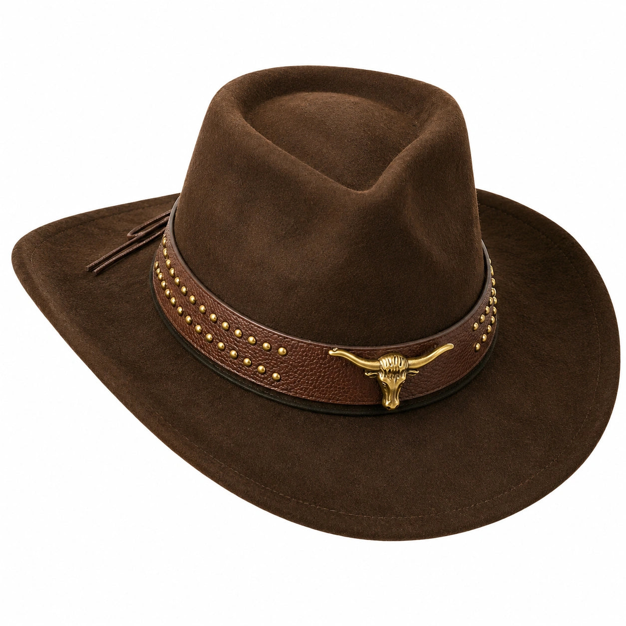 Sombrero de Vaquero Marrón con Adorno de Toro