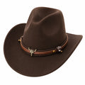 Sombrero Vaquero Marrón Unisex con Cinta Decorativa