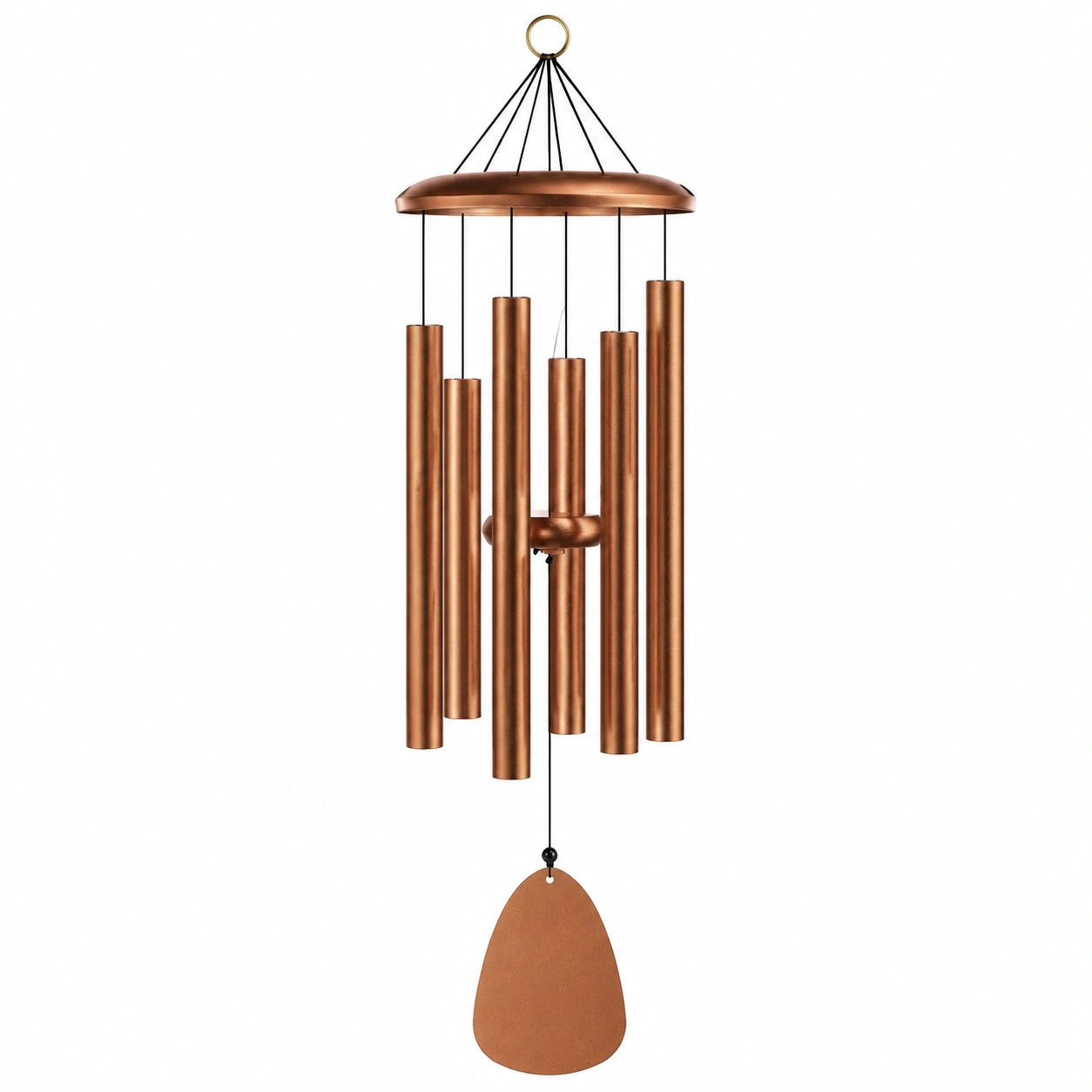 Campana de viento exterior de metal en color cobre, 70 cm