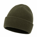 Gorro de punto grueso para invierno unisex color verde oliva