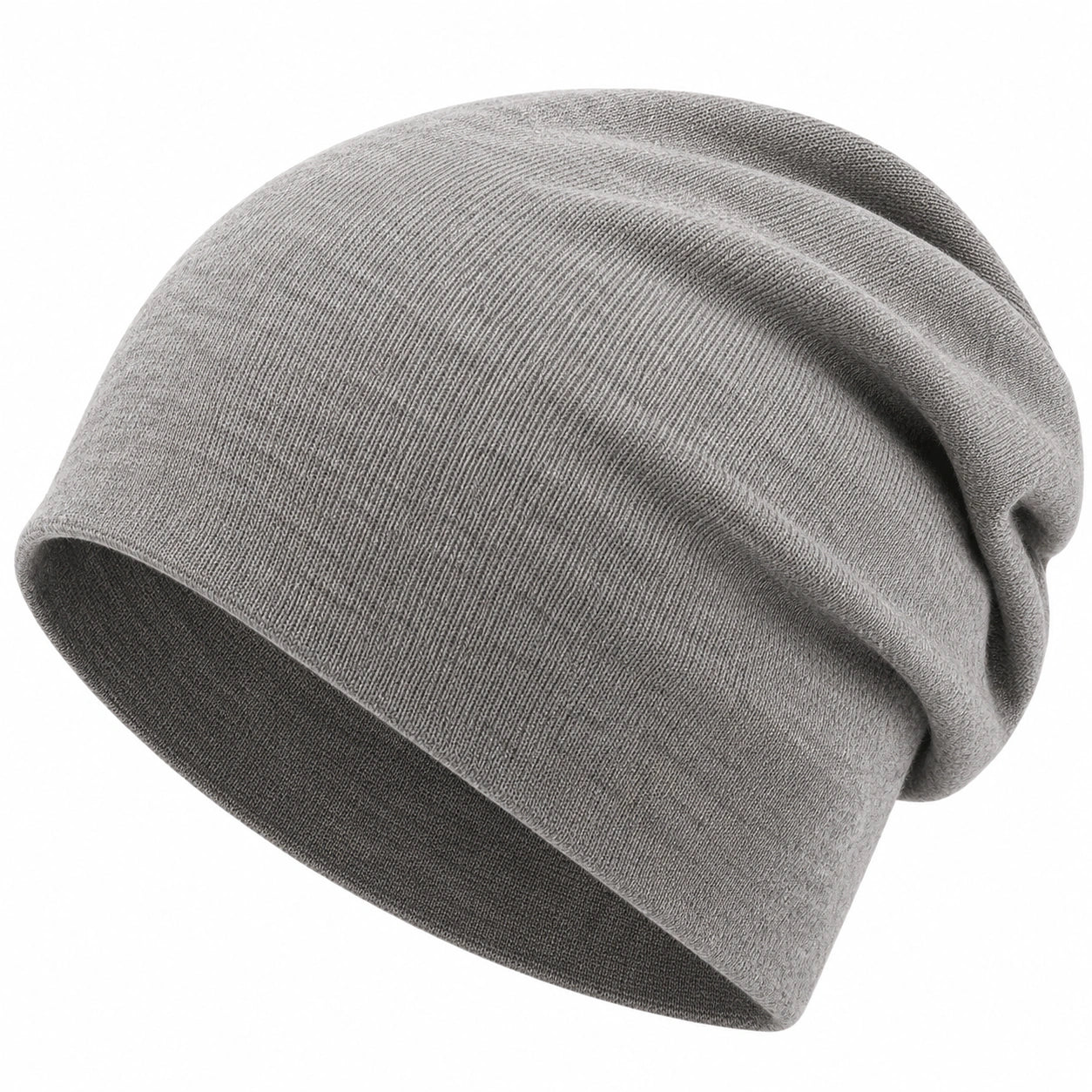 Gorro de Punto Holgado para Adultos en Color Gris