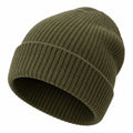 Gorro de punto acanalado verde oliva unisex