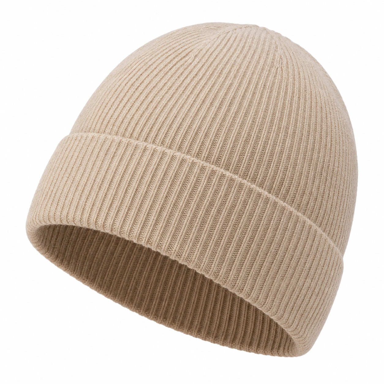 Gorro de punto unisex beige
