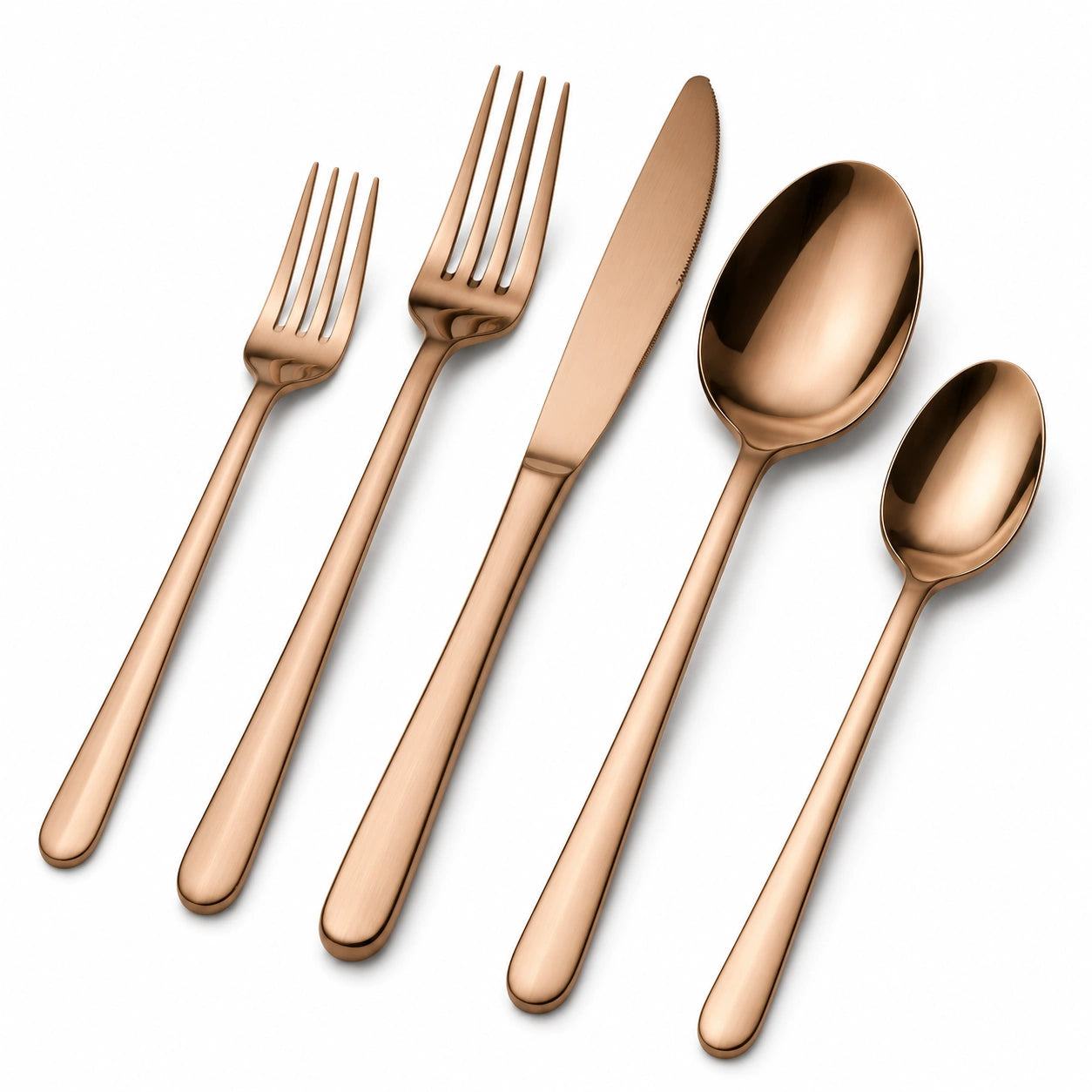 Juego de Cubiertos de 5 Piezas en Bronce