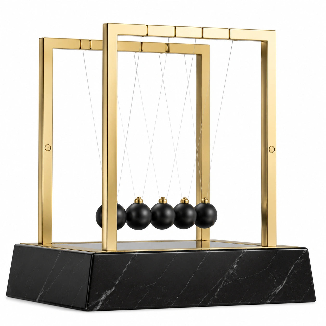 Péndulo de Newton con Base de Mármol Negro