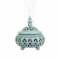 Quemador de incienso ornamental turquesa calado