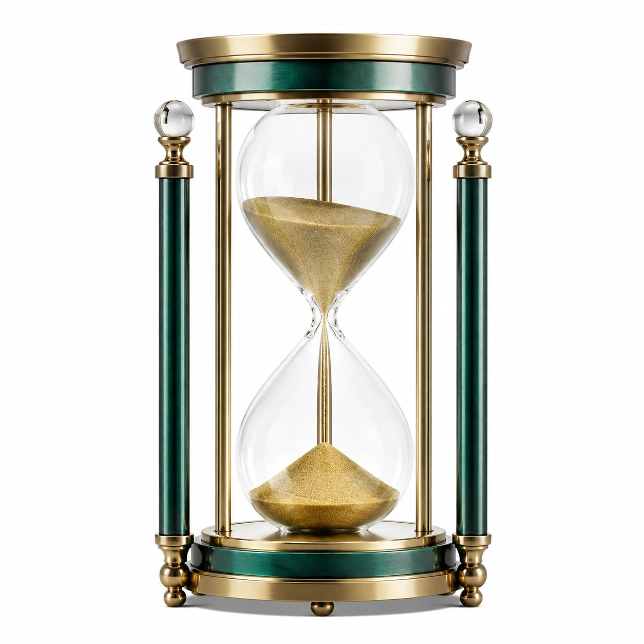 Reloj de Arena Verde y Dorado Elegante 60 Minutos