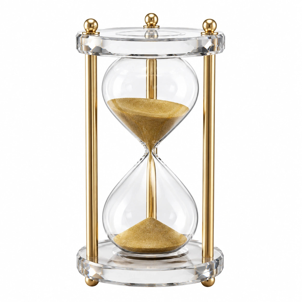 Reloj de Arena Decorativo Dorado y Transparente
