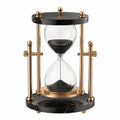 Reloj de Arena Decorativo Negro y Dorado de Metal