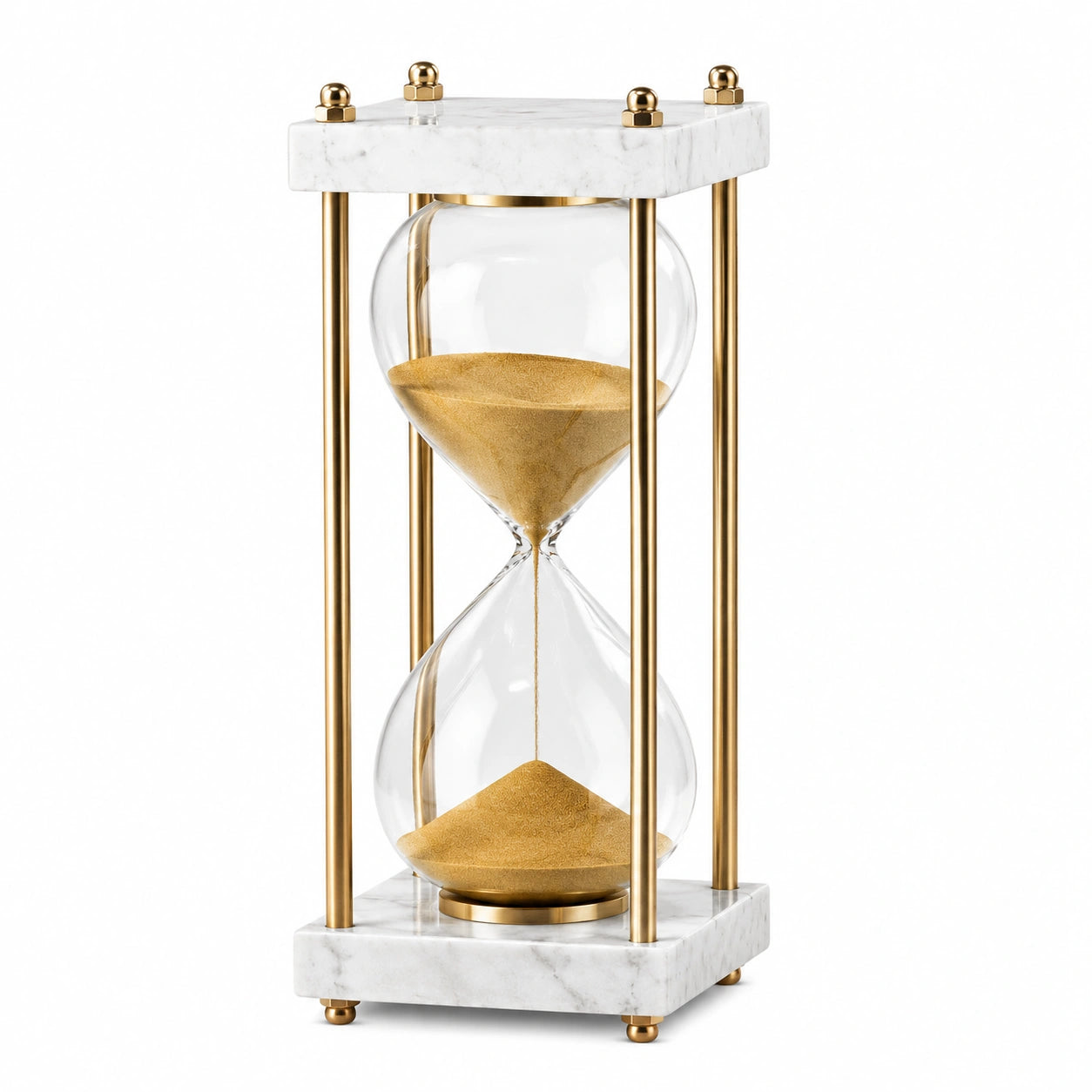 Reloj de Arena Decorativo con Mármol y Detalles Dorados